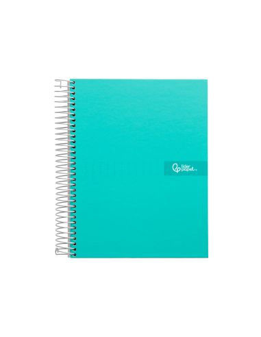 Cuaderno Espiral Liderpapel A4 Crafty Tapa Forrada 80H 90Gr Cuadro 4Mm Con Margen Color Turquesa