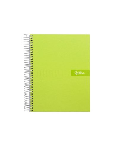 Cuaderno Espiral Liderpapel A4 Crafty Tapa Forrada 80H 90Gr Cuadro 4Mm Con Margen Color Verde