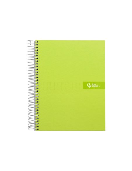 Cuaderno Espiral Liderpapel A4 Crafty Tapa Forrada 80H 90Gr Cuadro 4Mm Con Margen Color Verde