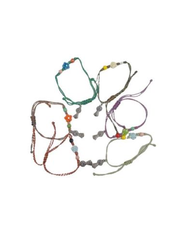 Pulsera Cordon + Flor Silueta Pilar