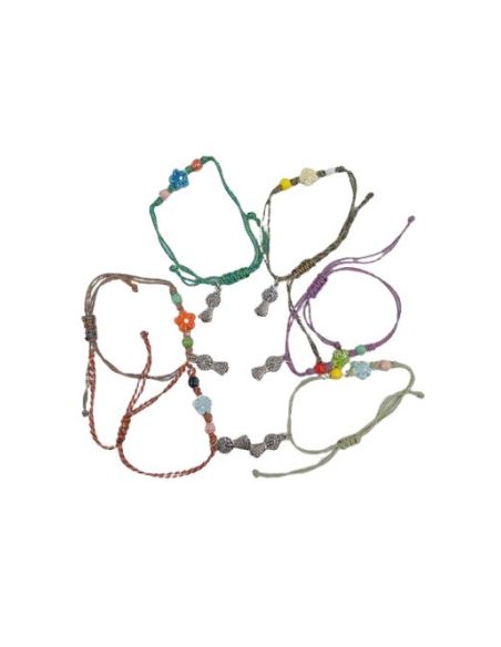 Pulsera Cordon + Flor Silueta Pilar