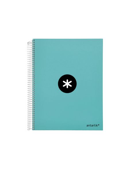 Cuaderno Espiral A4 Micro Antartik Tapa Forrada 120H 90 Gr Cuadro 5Mm 5 Bandas 4 Taladros Color Menta