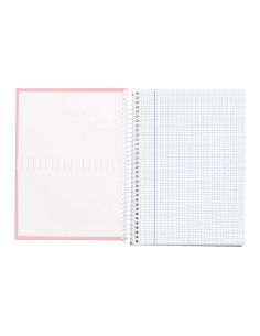 Cuaderno Espiral Liderpapel A4 Micro Crafty Tapa Forrada 120H 90Gr Cuadro 5Mm 5 Bandas 4 Colores Color Rosa 2