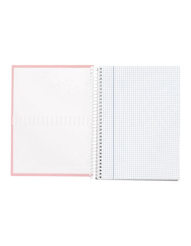 Cuaderno Espiral Liderpapel A4 Micro Crafty Tapa Forrada 120H 90Gr Cuadro 5Mm 5 Bandas 4 Colores Color Rosa