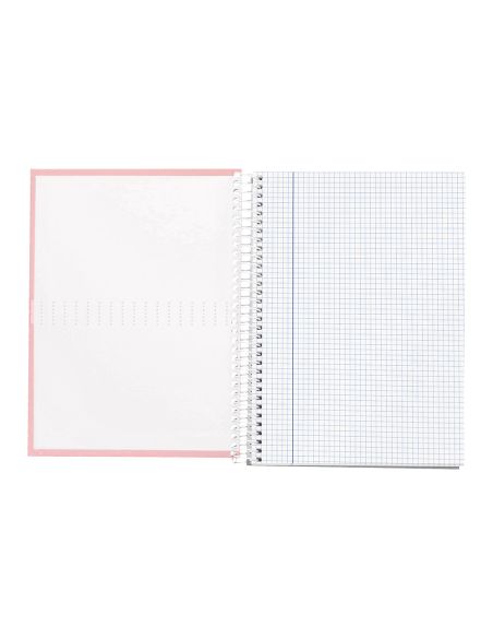 Cuaderno Espiral Liderpapel A4 Micro Crafty Tapa Forrada 120H 90Gr Cuadro 5Mm 5 Bandas 4 Colores Color Rosa