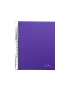 Cuaderno Espiral Liderpapel A4 Micro Jolly Tapa Forrada 140H 75Gr Cuadro 5Mm 5 Bandas 4 Taladros Color Lila 2