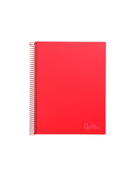 Cuaderno Espiral Liderpapel A4 Micro Jolly Tapa Forrada 140H 75Gr Cuadro 5Mm 5 Bandas 4 Taladros Color Rojo