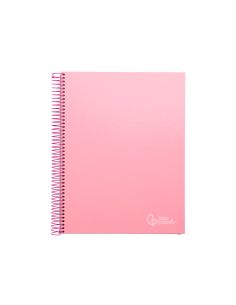 Cuaderno Espiral Liderpapel A4 Micro Jolly Tapa Forrada 140H 75Gr Cuadro 5Mm 5 Bandas 4 Taladros Color Rosa 2