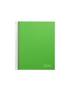 Cuaderno Espiral Liderpapel A4 Micro Jolly Tapa Forrada 140H 75Gr Cuadro 5Mm 5 Bandas 4 Taladros Color Verde 2