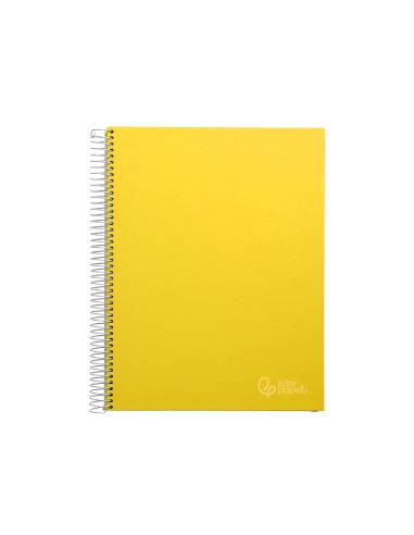 Cuaderno Espiral Liderpapel A4 Micro Jolly Tapa Forrada 140H 75Gr Cuadro 5Mm 5 Bandas 4 Taladros Color Amarillo