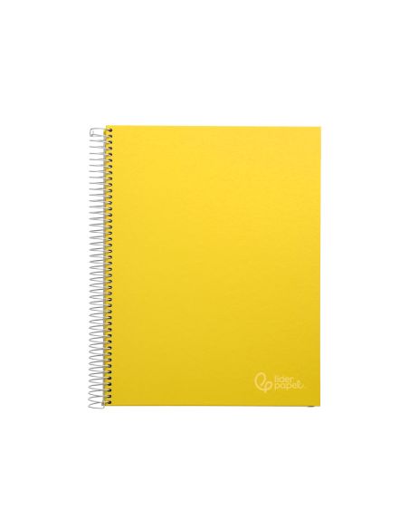 Cuaderno Espiral Liderpapel A4 Micro Jolly Tapa Forrada 140H 75Gr Cuadro 5Mm 5 Bandas 4 Taladros Color Amarillo