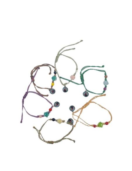 Pulsera Cordón + Flor María Auxiliadora