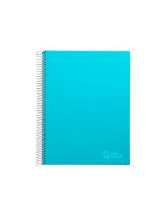 Cuaderno Espiral Liderpapel A4 Micro Jolly Tapa Forrada 140H 75Gr Cuadro 5Mm 5 Bandas 4 Taladros Color Celeste 2