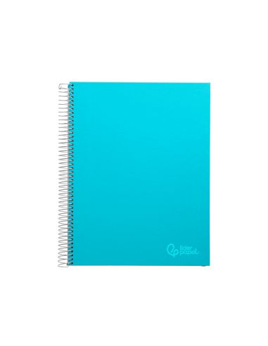 Cuaderno Espiral Liderpapel A4 Micro Jolly Tapa Forrada 140H 75Gr Cuadro 5Mm 5 Bandas 4 Taladros Color Celeste