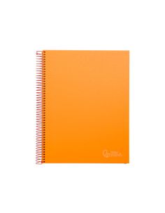 Cuaderno Espiral Liderpapel A4 Micro Jolly Tapa Forrada 140H 75Gr Cuadro 5Mm 5 Bandas 4 Taladros Color Naranja 2