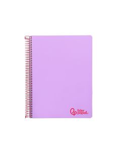 Cuaderno Espiral Liderpapel A4 Micro Wonder Tapa Plastico 120H 90Gr Cuadro 5Mm 5 Banda 4 Taladros Color Lila 2