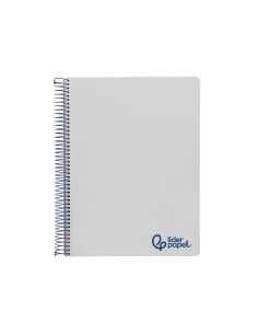 Cuaderno Espiral Liderpapel A4 Micro Wonder Tapa Plastico 120H 90Gr Cuadro 5Mm 5 Bandas 4 Taladros Color Gris 2