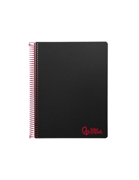 Cuaderno Espiral Liderpapel A4 Micro Wonder Tapa Plastico 120H 90 Gr Cuadro 5Mm 5 Bandas 4 Taladros Color Negro|Libreriasalesiana