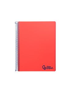 Cuaderno Espiral Liderpapel A4 Micro Wonder Tapa Plastico 120H 90Gr Cuadro 5Mm 5 Bandas 4 Taladros Color Rojo 2