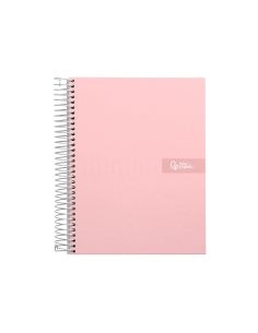 Cuaderno Espiral Liderpapel A5 Micro Crafty Tapa Forrada 120H 90Gr Cuadro 5Mm 5 Bandas 6 Taladros Color Rosa 2