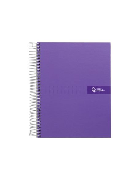 Cuaderno Espiral Liderpapel A5 Micro Crafty Tapa Forrada 120H 90Gr Cuadro 5Mm 5 Bandas 6 Taladros Color Violeta