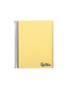 Cuaderno Espiral Liderpapel A5 Micro Wonder Tapa Plastico 120H 90Gr Cuadro 5Mm 5 Bandas 6 Taladros Color Amarillo 2