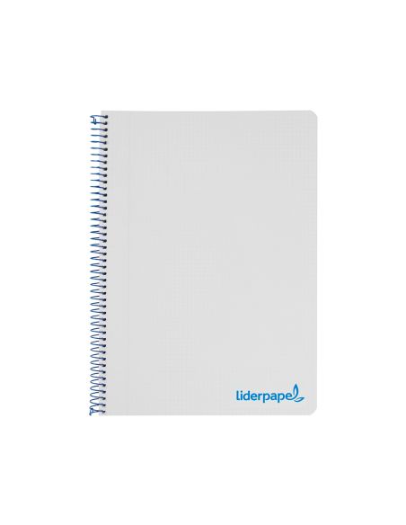 Cuaderno Espiral Liderpapel A5 Micro Wonder Tapa Plastico 120H 90Gr Cuadro 5Mm 5 Bandas 6 Taladros Color Gris