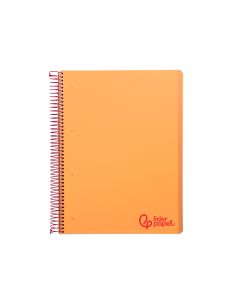 Cuaderno Espiral Liderpapel A5 Micro Wonder Tapa Plastico 120H 90Gr Cuadro 5Mm 5 Bandas 6 Taladros Color Naranja 2