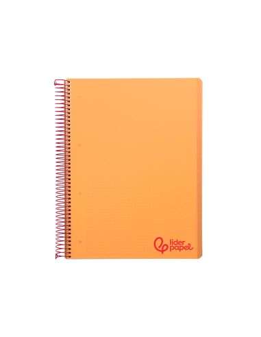 Cuaderno Espiral Liderpapel A5 Micro Wonder Tapa Plastico 120H 90Gr Cuadro 5Mm 5 Bandas 6 Taladros Color Naranja