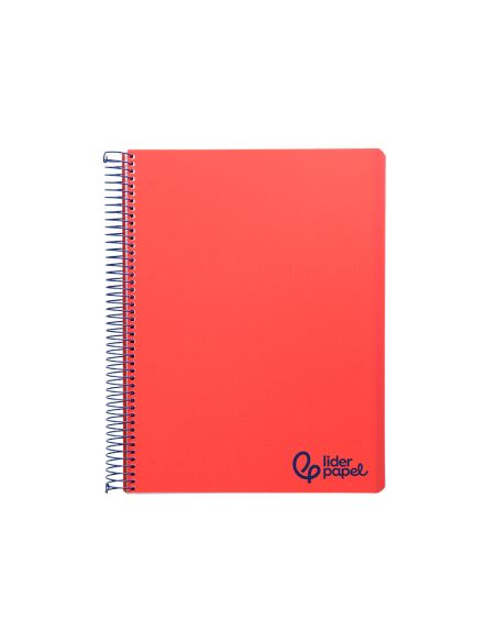 Cuaderno Espiral Liderpapel A5 Micro Wonder Tapa Plastico 120H 90Gr Cuadro 5Mm 5 Bandas 6 Taladros Color Rojo