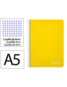 Cuaderno Espiral Liderpapel A5 Witty Tapa Dura 80H 90Gr Cuadro 4Mm Con Margen Color Amarillo