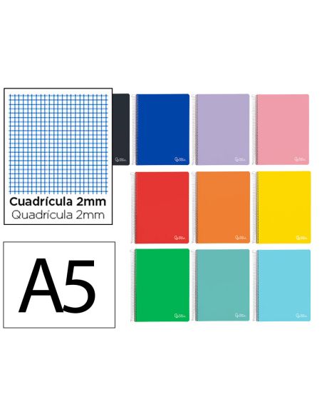 Cuaderno Espiral Liderpapel A5 Witty Tapa Dura 80H 90Gr Milimetrado 2Mm Colores Surtidos