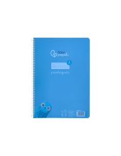 Cuaderno Espiral Liderpapel A4 Pautaguia Tapa Plastico 80H 90Gr Cuadro Pautado 4Mm Con Margen Color Azul 2