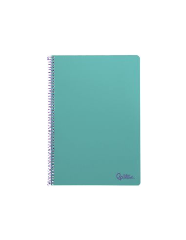 Cuaderno Espiral Liderpapel A4 Smart Tapa Blanda 80H 75Gr Cuadro 4Mm Con Margen Color Turquesa