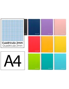 Cuaderno Espiral Liderpapel A4 Witty Tapa Dura 80H 90Gr Milimetrado 2Mm Colores Surtidos 2