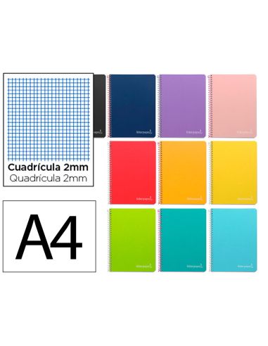 Cuaderno Espiral Liderpapel A4 Witty Tapa Dura 80H 90Gr Milimetrado 2Mm Colores Surtidos