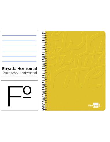Cuaderno Espiral Liderpapel Folio Write Tapa Blanda 80H 60Gr Horizontal Con Margen Color Amarillo