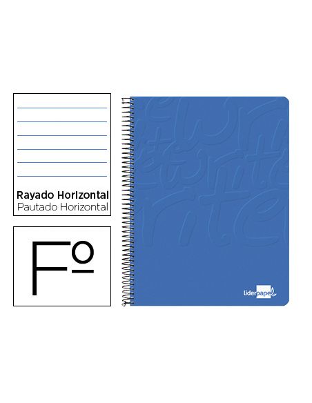 Cuaderno Espiral Liderpapel Folio Write Tapa Blanda 80H 60Gr Horizontal Con Margen Color Azul
