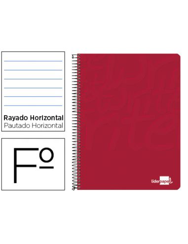 Cuaderno Espiral Liderpapel Folio Write Tapa Blanda 80H 60Gr Horizontal Con Margen Color Rojo