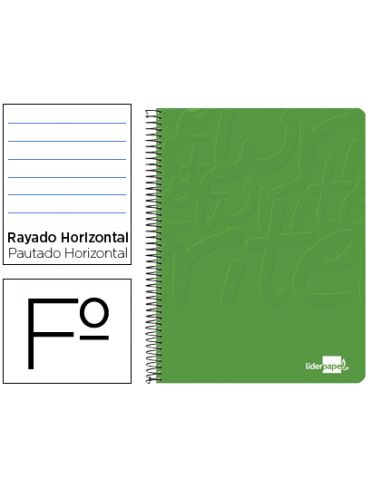 Cuaderno Espiral Liderpapel Folio Write Tapa Blanda 80H 60Gr Horizontal Con Margen Color Verde