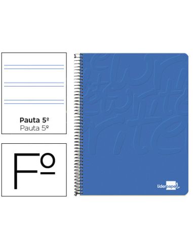 Cuaderno Espiral Liderpapel Folio Write Tapa Blanda 80H 60Gr Pauta 2,5 Mm Con Margen Color Azul