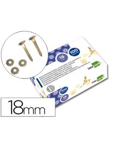 Encuadernadores Liderpapel Latonados Con Arandela 18 Mm Caja De 100 Unidades