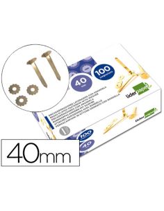 Encuadernadores Liderpapel Latonados Con Arandela 40 Mm Caja De 100 Unidades
