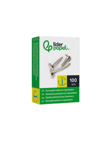 Encuadernadores Liderpapel Niquelados N.0 12 Mm Caja De 100 Unidades