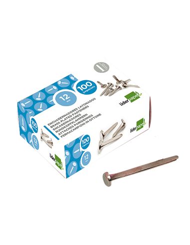 Encuadernadores Liderpapel Niquelados N.12 70 Mm Caja De 100 Unidades