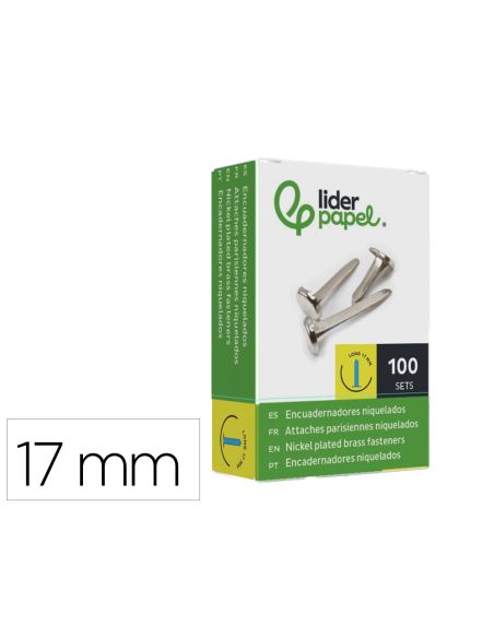 Encuadernadores Liderpapel Niquelados N.2 17 Mm Caja De 100 Unidades