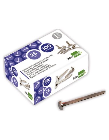 Encuadernadores Liderpapel Niquelados N.5 25 Mm Caja De 100 Unidades