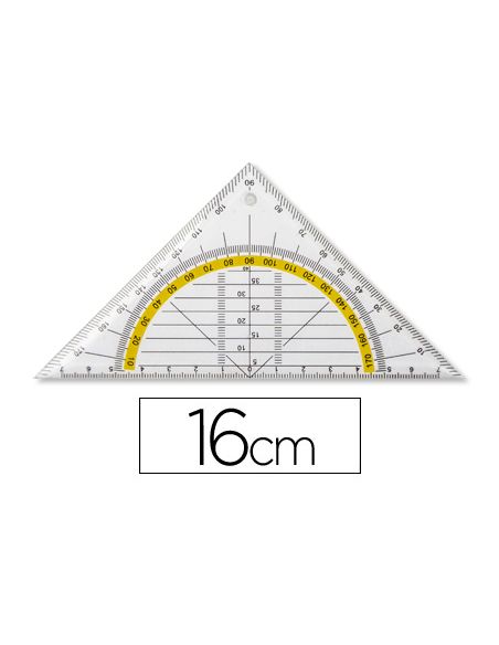 Escuadra Liderpapel Geometria 16 Cm Plastico Cristal