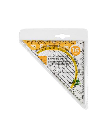 Escuadra Liderpapel Geometria 16 Cm Plastico Cristal
