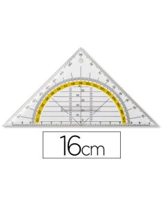 Escuadra Liderpapel Geometria 16 Cm Plastico Cristal Con Pestaña De Sujeccion